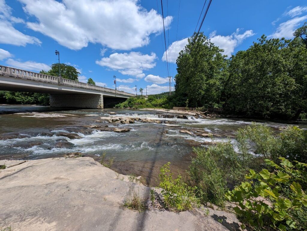 Hocking River rapids at the OH-93 overpass