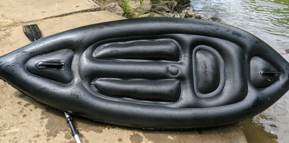 Sevylor KwikPak K1 inflatable kayak with dual skegs